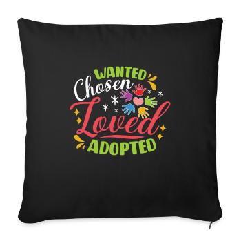 Funny Adoption Adoption Day Gifts Adoption Family - Sofa pillowcase 17,3'' x 17,3'' (45 x 45 cm) - black - Front