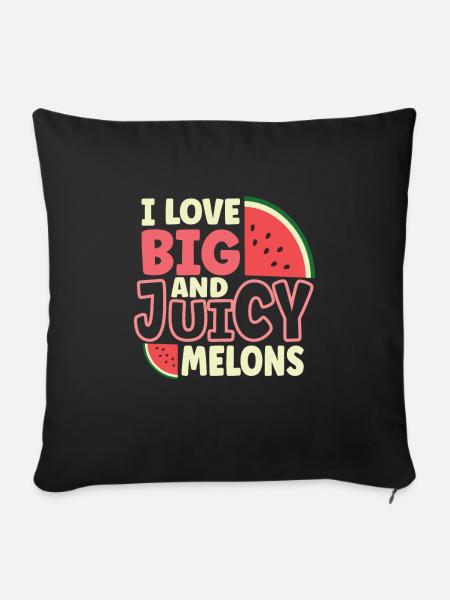 Watermelon Funny Fruit Funny Watermelon Fruit Joke - Sofakissenbezug 45 x 45 cm - Schwarz