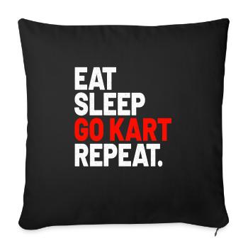 Go Kart Racing Go Kart Cars Go Karting Go-Karter - Housse de coussin décorative 45 x 45 cm - noir - Devant