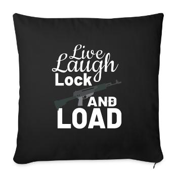 GUN RIGHTS GUN LOVER 2ND AMENDMENT Live Laugh Lock - Sofakissenbezug 45 x 45 cm - Schwarz - Vorne