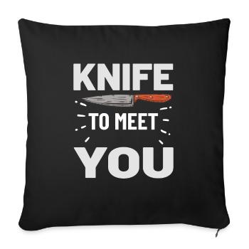 Knife Collector Knife Collection Hunting Fishing - Sofa pillowcase 17,3'' x 17,3'' (45 x 45 cm) - black - Front