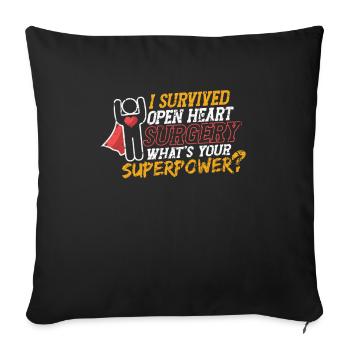 Chirurgie cardiaque Survivants de la chirurgie à cœur ouvert - Housse de coussin décorative 45 x 45 cm - noir - Devant