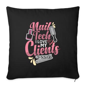 Nail Tech Nail Technician Manicurist Nails Artist - Sofa pillowcase 17,3'' x 17,3'' (45 x 45 cm) - black - Front