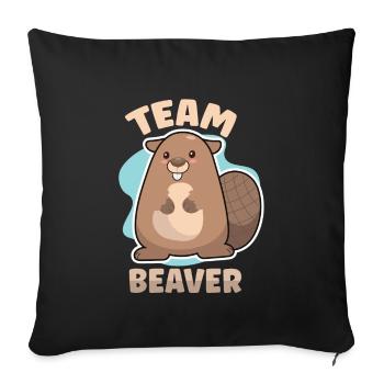 Beaver Fan Beaver Lover Funny Beaver Gift - Sofakissenbezug 45 x 45 cm - Schwarz - Vorne