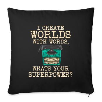 Author Writing Writer Literature Gift Idea - Sofa pillowcase 17,3'' x 17,3'' (45 x 45 cm) - black - Front