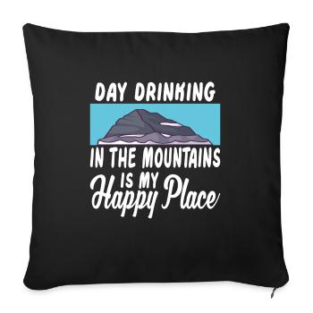 Hiking Rock Climbing Hiker Camping Wild Forest - Sofakissenbezug 45 x 45 cm - Schwarz - Vorne