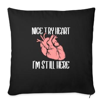 Heart Attack Open Heart Surgery Heart Surgery Gift - Sofa pillowcase 17,3'' x 17,3'' (45 x 45 cm) - black - Front