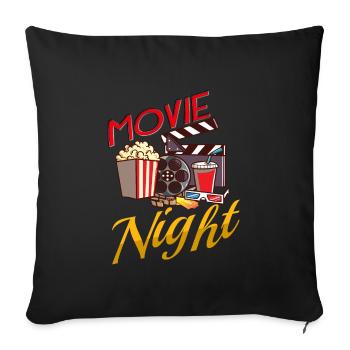 Movie Watching Cinema Popcorn Binge Watching - Sofa pillowcase 17,3'' x 17,3'' (45 x 45 cm) - black - Front