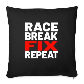 Go Kart Racing Go Kart Cars Go Karting Go-Karter - Housse de coussin décorative 45 x 45 cm - noir - Devant