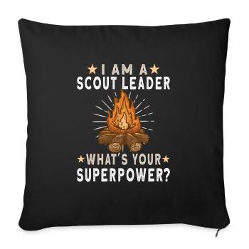 Scout Camping Outdoor Campfire Hiking Backpacking - Sofa pillowcase 17,3'' x 17,3'' (45 x 45 cm) - black - Front