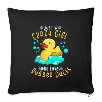 Canard en caoutchouc Canards Chasse aux oiseaux Amateur de canard Idée cadeau - Housse de coussin décorative 45 x 45 cm - noir - Devant