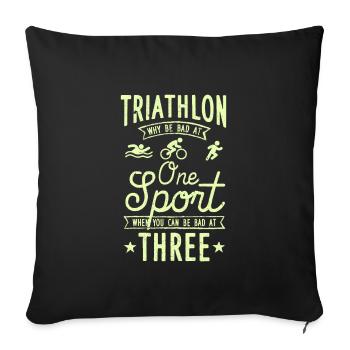 Triathlon Swim Bike Run Triathlete Sport Gift - Sofa pillowcase 17,3'' x 17,3'' (45 x 45 cm) - black - Front