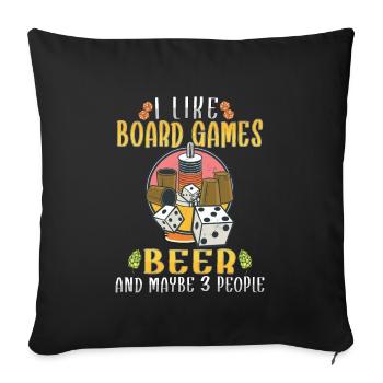 Jeux de société Bière Jeu de société Jeux de société & Bière - Housse de coussin décorative 45 x 45 cm - noir - Devant