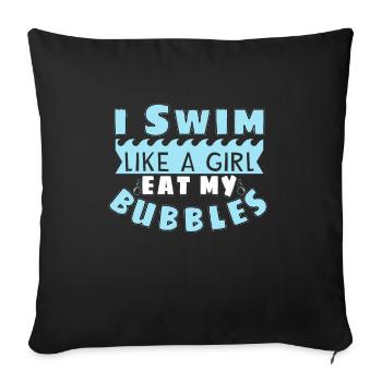 Natation Drôle Natation Nageur Nageur Citations - Housse de coussin décorative 45 x 45 cm - noir - Devant