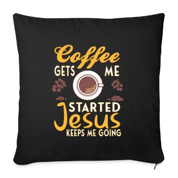 Coffee Christianity Jesus God Christian Faith Gift - Sofa pillowcase 17,3'' x 17,3'' (45 x 45 cm) - black - Front