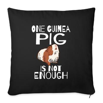 Idée cadeau de pomme de terre à fourrure pour les amateurs de cochon d’Inde - Housse de coussin décorative 45 x 45 cm - noir - Devant