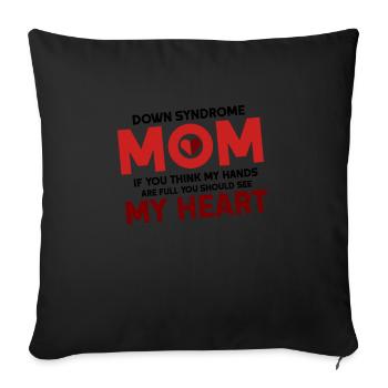 Down Syndrome Down Syndrome Consciousness Gift Idea - Sofa pillowcase 17,3'' x 17,3'' (45 x 45 cm) - black - Front