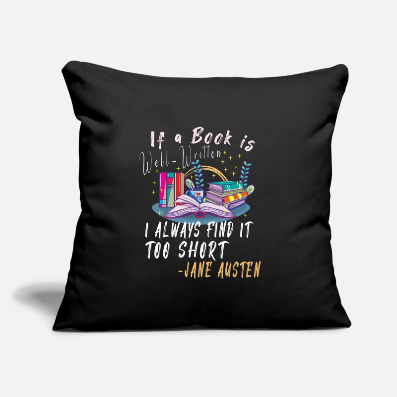 Book Reader Reading Literature Jane Austen quotes Sofakissenbezug 45 x 45 cm