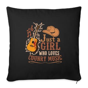 Musique country Musique du Sud Jazz Musique country - Housse de coussin décorative 45 x 45 cm - noir - Devant