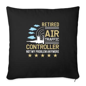 Contrôleur de la circulation aérienne Flight Service Avion Aéroport - Housse de coussin décorative 45 x 45 cm - noir - Devant