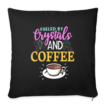 Crystal Healing Coffee Fan Crystals And Stones - Sofa pillowcase 17,3'' x 17,3'' (45 x 45 cm) - black - Front