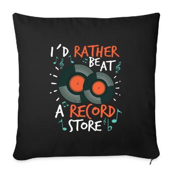 Records Lp Collector Record Lovers - Sofa pillowcase 17,3'' x 17,3'' (45 x 45 cm) - black - Front