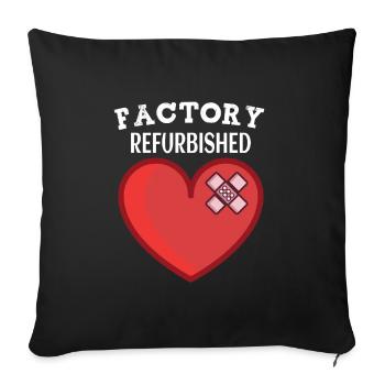Open Heart Surgery Heart Surgery Survivor Gift - Sofa pillowcase 17,3'' x 17,3'' (45 x 45 cm) - black - Front