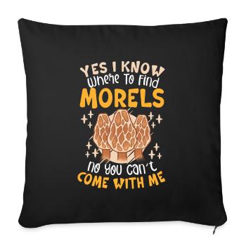 Morels Mushroom Picker Champignon Fermier Champignon - Housse de coussin décorative 45 x 45 cm - noir - Devant