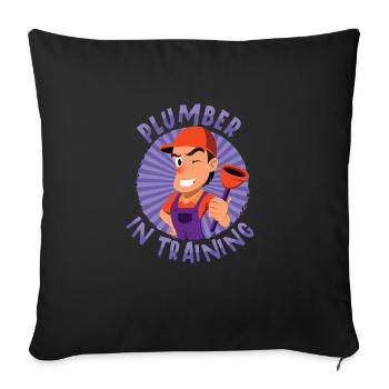 Plumber Master Plumber Repair Pipes Pipe Pliers - Sofa pillowcase 17,3'' x 17,3'' (45 x 45 cm) - black - Front