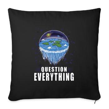 Théorie de la Terre plate Terre plate Armée Terre - Housse de coussin décorative 45 x 45 cm - noir - Devant