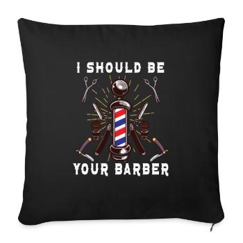 coiffeur coiffeur coiffeur coiffeur - Housse de coussin décorative 45 x 45 cm - noir - Devant