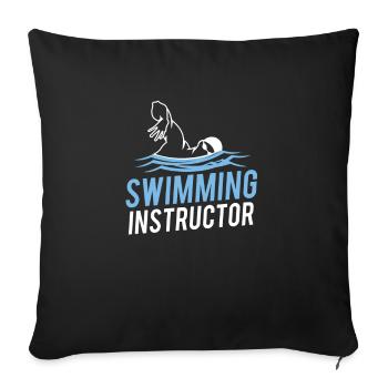 Natation Drôle Natation Nageur Nageur Citations - Housse de coussin décorative 45 x 45 cm - noir - Devant