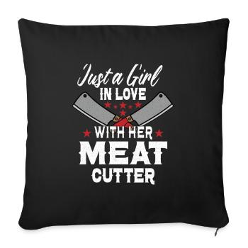 Butcher Butcher Meat Meat Cutter - Sofa pillowcase 17,3'' x 17,3'' (45 x 45 cm) - black - Front