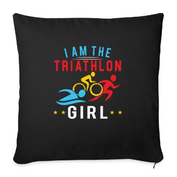 Triathlon Swim Bike Run Triathlete Sport Gift - Sofa pillowcase 17,3'' x 17,3'' (45 x 45 cm) - black - Front