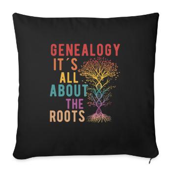 Arbre généalogique Historien de la famille Généalogie Généalogie - Housse de coussin décorative 45 x 45 cm - noir - Devant