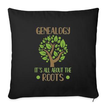 Arbre généalogique Historien de la famille Généalogie Généalogie - Housse de coussin décorative 45 x 45 cm - noir - Devant