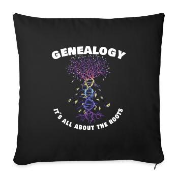 Arbre généalogique Historien de la famille Généalogie Généalogie - Housse de coussin décorative 45 x 45 cm - noir - Devant