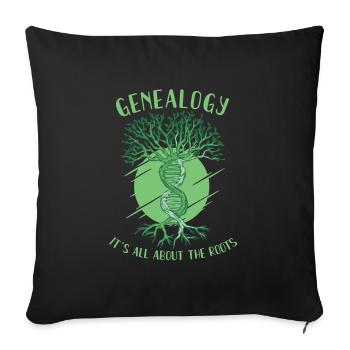 Arbre généalogique Historien de la famille Généalogie Généalogie - Housse de coussin décorative 45 x 45 cm - noir - Devant