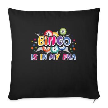 Bingo Jeu de cartes Grand-mère Bingo Joueur Bingo Cartes - Housse de coussin décorative 45 x 45 cm - noir - Devant