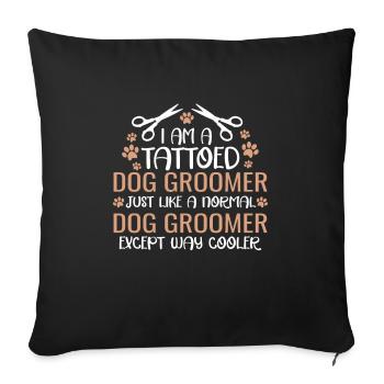 Dog Care Puppies Dog Groomer Dog Sitter - Housse de coussin décorative 45 x 45 cm - noir - Devant