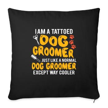 Dog Care Puppies Dog Groomer Dog Sitter - Housse de coussin décorative 45 x 45 cm - noir - Devant