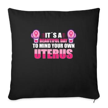 Féminisme Pouvoir des femmes Pro-choix Pro Avortement - Housse de coussin décorative 45 x 45 cm - noir - Devant