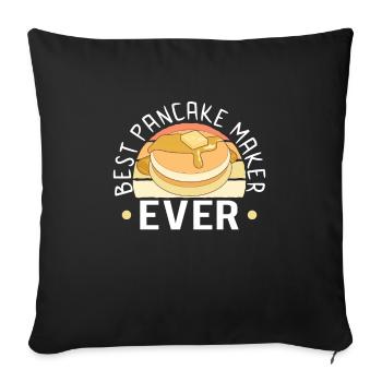 Pancake Maker Pancake Lover Drôle de gaufre - Housse de coussin décorative 45 x 45 cm - noir - Devant