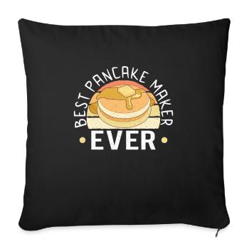Pancake Maker Pancake Lover Drôle de gaufre - Housse de coussin décorative 45 x 45 cm - noir - Devant