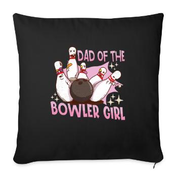 Drôle bowling Team Bowler Strike Idée cadeau - Housse de coussin décorative 45 x 45 cm - noir - Devant