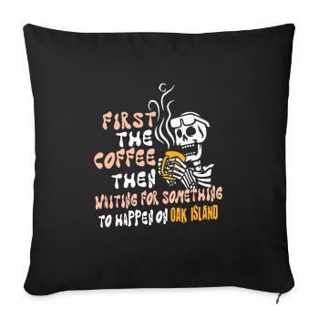Oak Island Treasure Hunt Secret of Oak Island - Sofa pillowcase 17,3'' x 17,3'' (45 x 45 cm) - black - Front