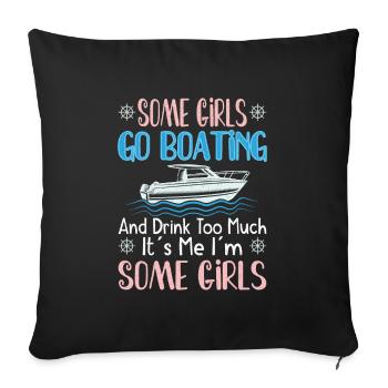 Boating Boat Captain Pontoon Sailor Cruising - Sofakissenbezug 45 x 45 cm - Schwarz - Vorne