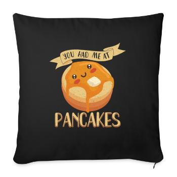 Pancake Maker Pancake Lover Drôle de gaufre - Housse de coussin décorative 45 x 45 cm - noir - Devant