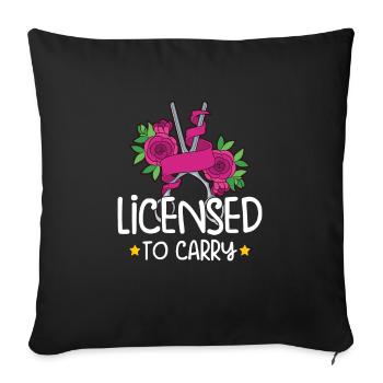 Coiffeur Coiffeur Coiffeur Coiffeur Coiffeur - Housse de coussin décorative 45 x 45 cm - noir - Devant