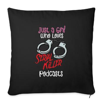 True Crime Murder Spy Crime Interest Gift Idea - Sofakissenbezug 45 x 45 cm - Schwarz - Vorne